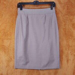 ANN TAYLOR Womens Skirt Size 0 Gray Pencil Wool Blend Lined Below Knee Classic